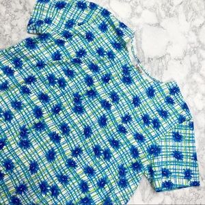 Vintage 90’s Maternity Retro Blue Floral Shirt